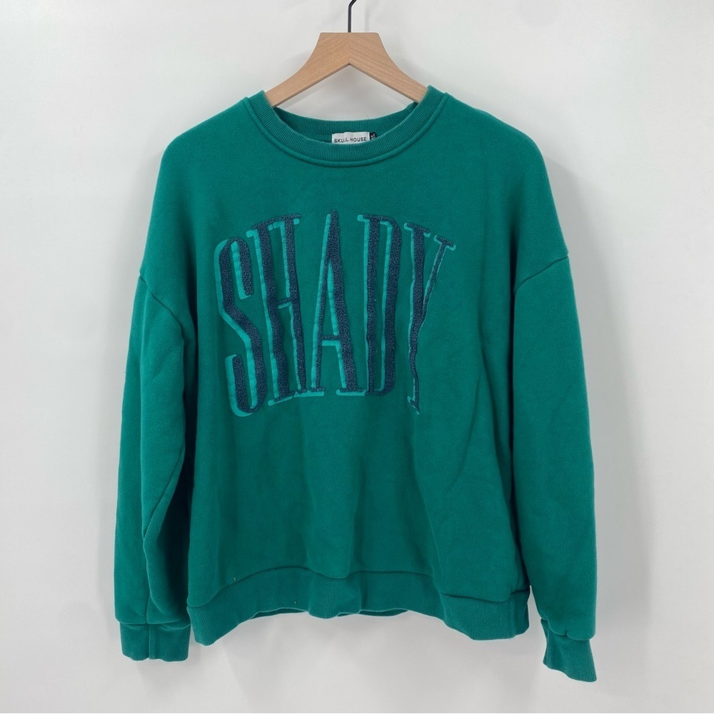 Skullhouse Green SHADY Crewneck Pullover Sweatshirt Medium/Large